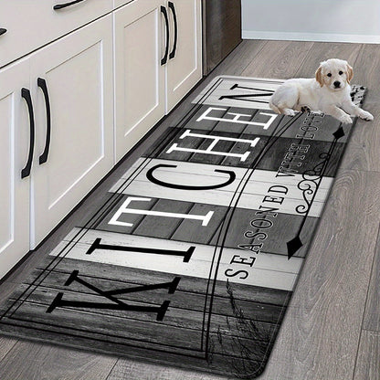 Kitchen Mat Printed Absorbent Non-Slip Durable Floor Mat for Kitchen Door Hallway Entryway Laundry Room, Modern Decorative Kitchen Rug Carpet Mat Easy to Clean