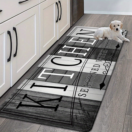 Kitchen Mat Printed Absorbent Non-Slip Durable Floor Mat for Kitchen Door Hallway Entryway Laundry Room, Modern Decorative Kitchen Rug Carpet Mat Easy to Clean