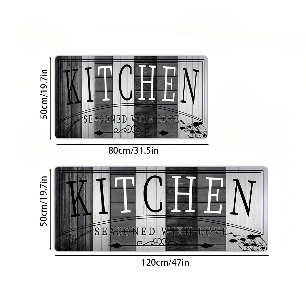 Kitchen Mat Printed Absorbent Non-Slip Durable Floor Mat for Kitchen Door Hallway Entryway Laundry Room, Modern Decorative Kitchen Rug Carpet Mat Easy to Clean