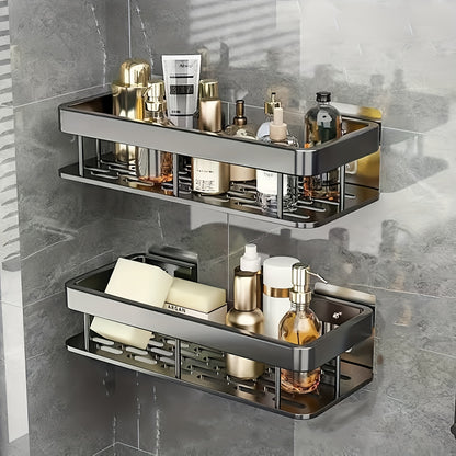Shower Caddy Hanging 2 Pack – Portable Corner Shower Shelf for Inside Shower, Bathroom Organizer & Storage, No Drilling Required | Rectangle & Triangle