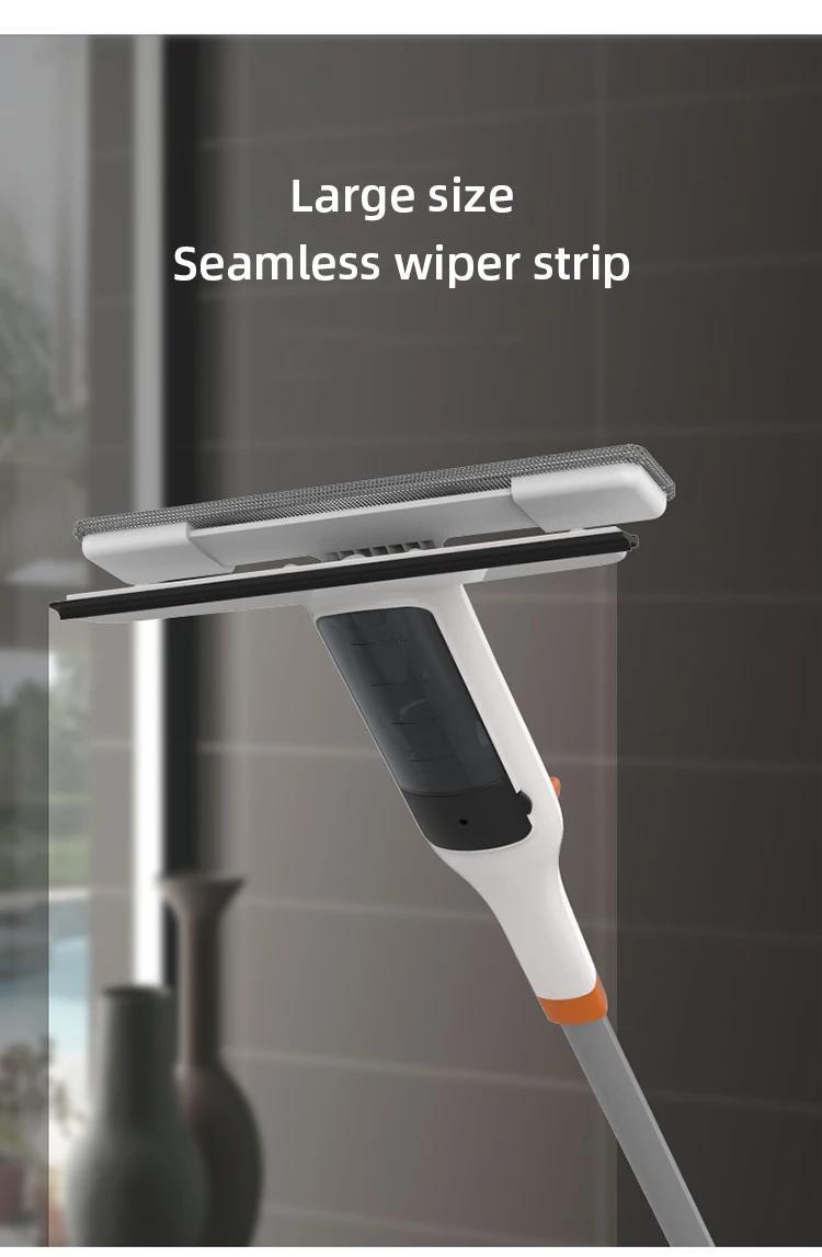 Window Cleaning Kit 3-in-1 Spray Bottle Scrubber & Squeegee with Metal Pole for High Windows, Shower Doors, Glass & Car Windshields – All-in-One Home Glass Cleaner Tool
