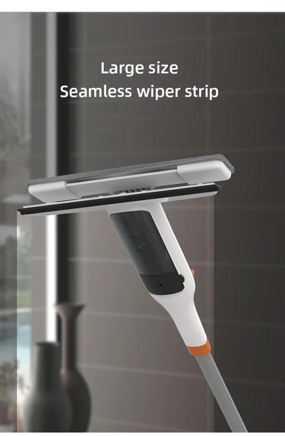 Window Cleaning Kit 3-in-1 Spray Bottle Scrubber & Squeegee with Metal Pole for High Windows, Shower Doors, Glass & Car Windshields – All-in-One Home Glass Cleaner Tool
