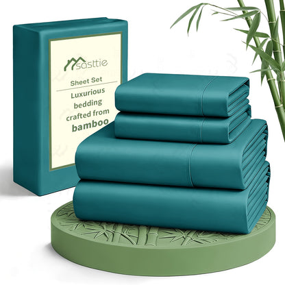 Cooling Bed Sheets Set 6 Piece – Ultra Soft Deep Pocket 17" Bed Sheet Set for Hot Sleepers Twin Full Queen King 13 Colors