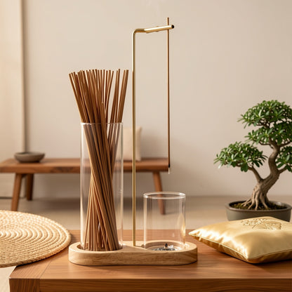 Incense Burner Glass 2-in-1 with Removable Ash Collector and Candle Holder, Meditation Yoga Tea Room Home Decor Incense Holder, Relaxation Spiritual Aromatherapy Gift, 3 Styles
