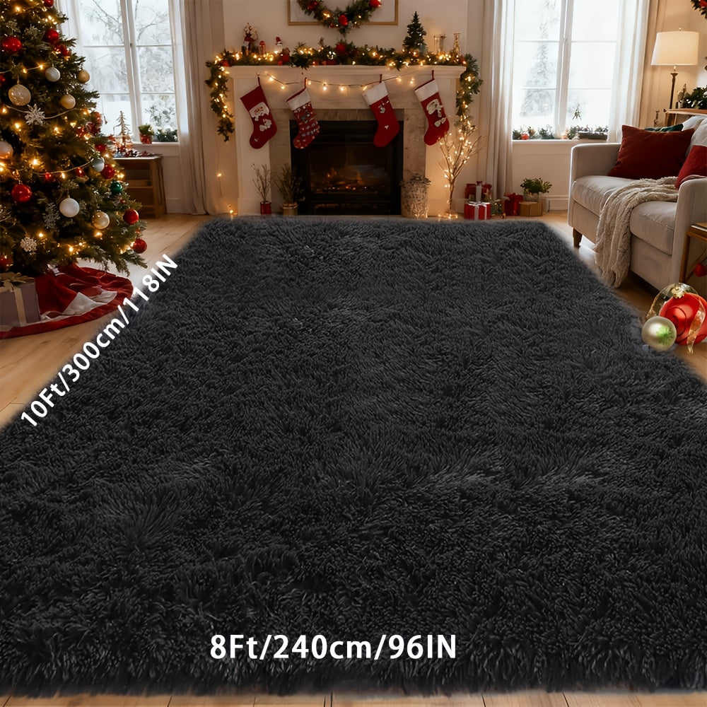 Machine Washable Shag Rug Super Soft Thick Plush Non-Slip Fluffy Carpet for Bedroom Living Room Study Dorm - 3x5 5x7 6x9 8x10 Ft - White Pink Gray Blue Green Black Home Decor Christmas Gift