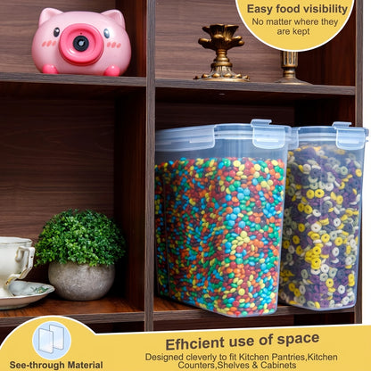 Pour Spout Food Storage Containers 4 Pack Extra Large 4L/135oz – BPA-Free Airtight Pantry Canisters for Cereal Flour Rice Nuts Grains, Includes Free Labels & Marker Pen, Kitchen Pantry Organization
