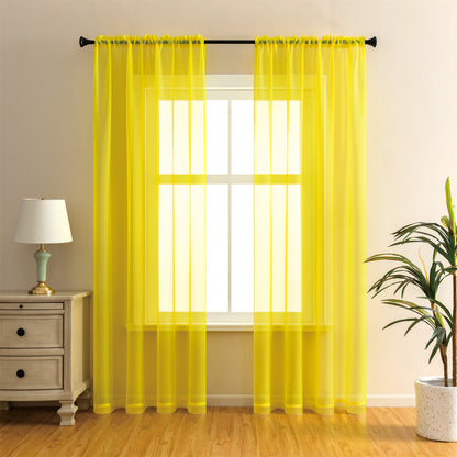 Sheer Curtains 2 Panels Rod Pocket Light Filtering Privacy Window Drapes for Living Room Bedroom Modern Home Decor 52x63 52x84 52x96 39x78 Inch