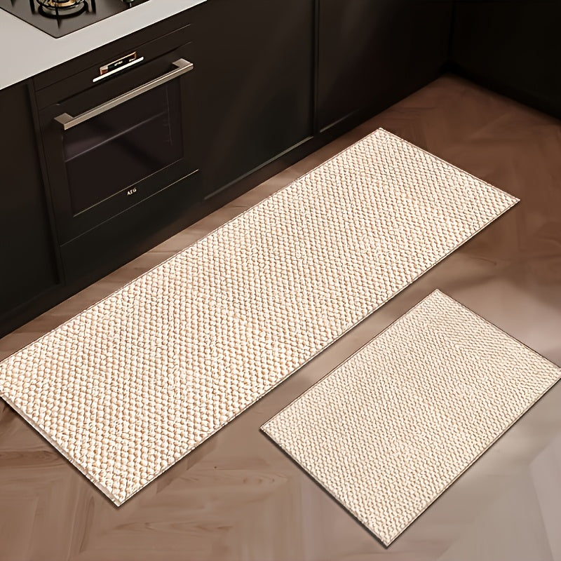 Kitchen Runner Mat Washable Swordfish Pineapple Design 1300GSM Thick Non-Slip Rug for Hallway, Laundry Room, Bathroom & Entrance – Beige Coastal Tropical Home Decor