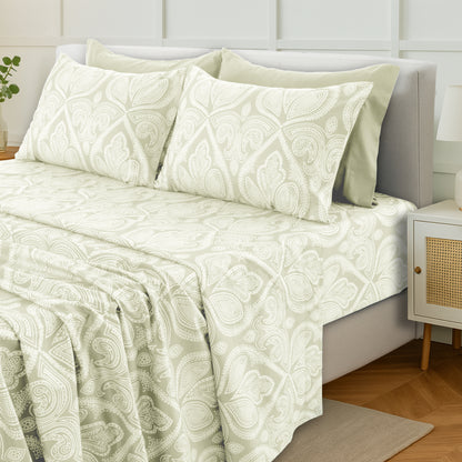 Deep Pocket Fitted Sheet Set 4-Piece Microfiber Soft Brushed Polyester Wrinkle Free Bed Sheets 10 Colors Twin Full Queen King California King
