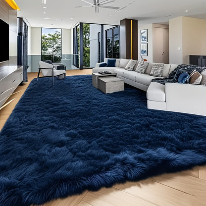 Machine Washable Shaggy Area Rug 650GSM Thick Plush – Soft Fluffy Carpet for Living Room Bedroom Playroom, Jacquard Tie-Dye & Solid Colors, 5x8 6x9 8x10 Ft, Black Grey White Pink Blue