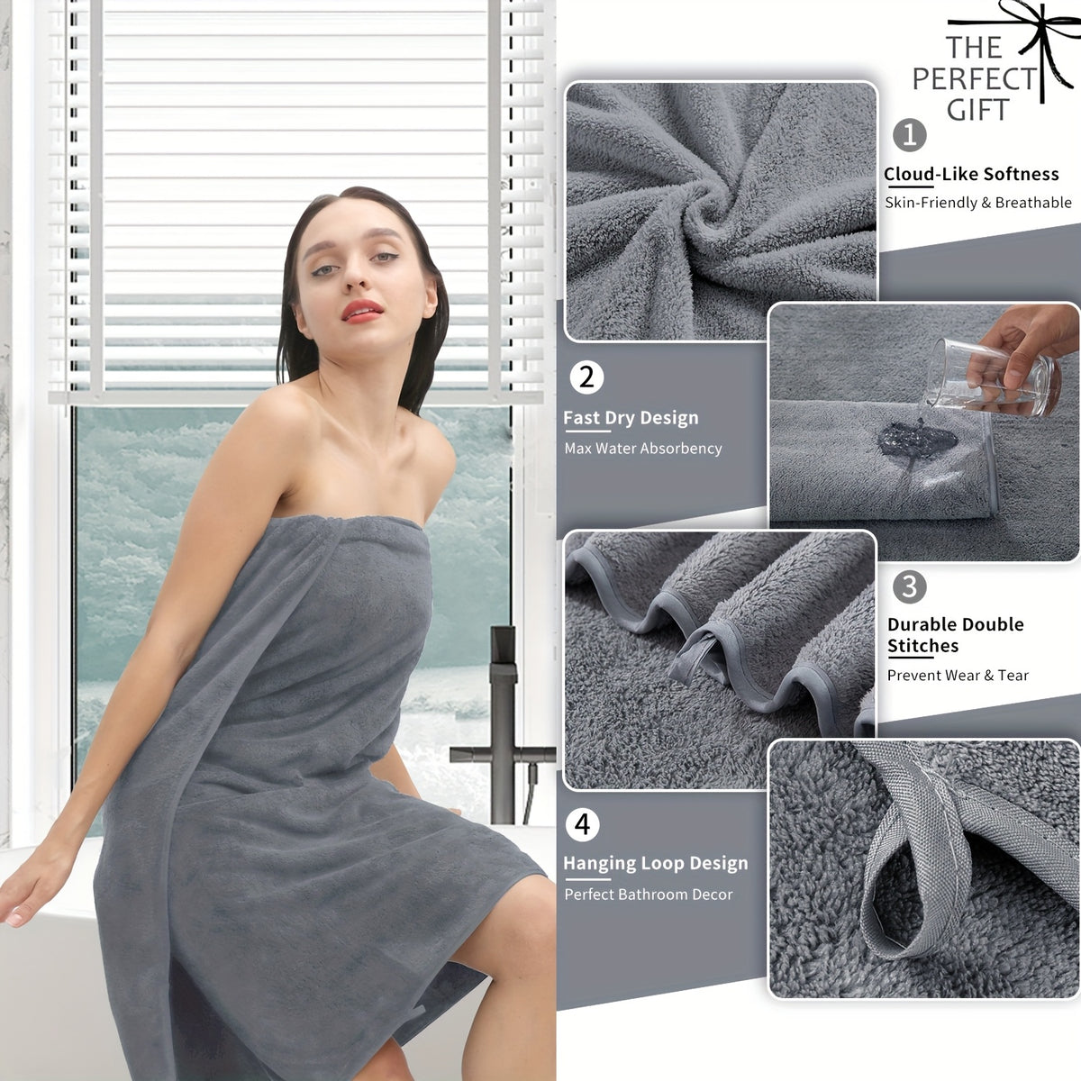 750GSM Extra Large Bath Towels Set 8-Pack 35x70 Inch – Oversized Luxury Bath Sheets Ultra-Soft Thick Highly Absorbent Fast Dry Towels for Bathroom Gym Spa Daily Use