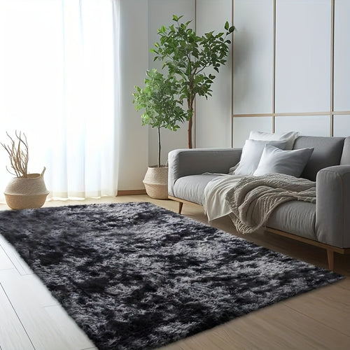 Plush Area Rug Ultra-Soft Fluffy Shag Carpet – Extra Large 80x160cm Non-Slip Floor Mat for Living Room Bedroom Nursery Office, Thick Cozy Home Decor Rug in Dark Gray Light Grey Purple