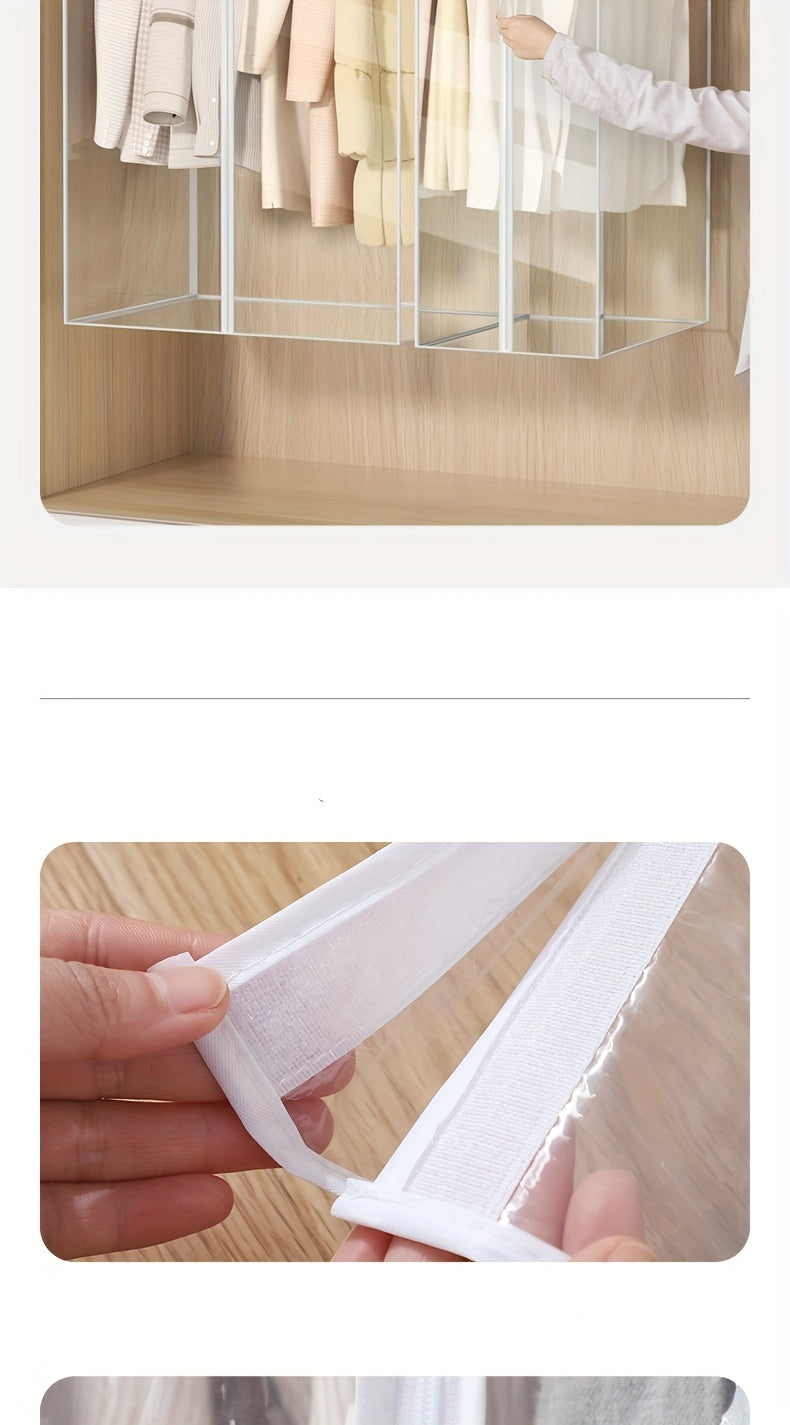 Clear Hanging Garment Bag with Zipper – Extra Large PVC Dustproof Closet Organizer for Coats Suits Dresses, Sealed Wardrobe Protector for Bedroom Dorm Storage, Transparent Design, Multiple Sizes Available