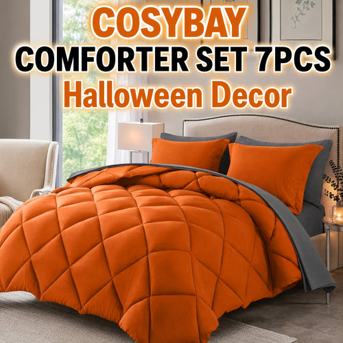 7-Piece Comforter Set Bed in a Bag - Soft Microfiber Down Alternative Comforter with Sheets Pillow Shams All Season Bedding Set Full Queen King, Multiple Colors