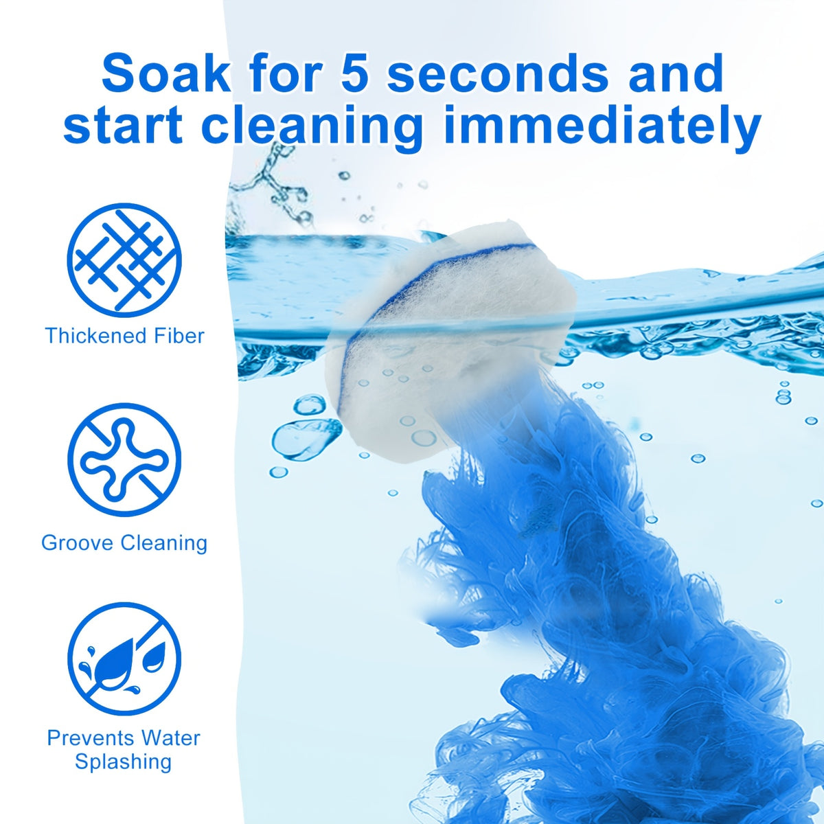 Disposable Toilet Wand Refills 58 or 120 Pack, Toilet Brush Replacement Heads with Upgraded Fiber Bristles, Compatible with Clorox ToiletWand System, Deep Clean Toilet Bowl, Bathtub & Sink