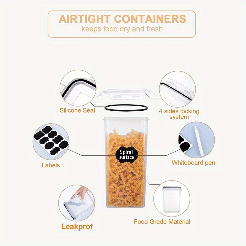 Airtight Kitchen Canisters Set with Lids – 24 30 48 60 Piece Pantry Storage Containers for Food Grain Cereal & Dry Goods, Pest-Proof Flip-Top Jars for Kitchen Organization, BPA-Free