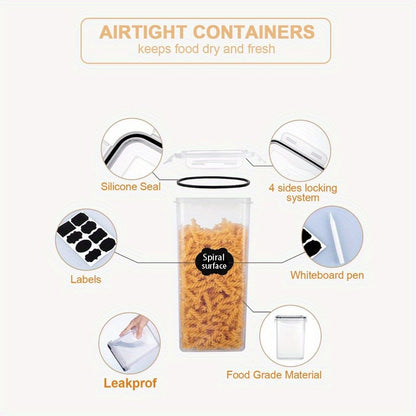 Airtight Kitchen Canisters Set with Lids – 24 30 48 60 Piece Pantry Storage Containers for Food Grain Cereal & Dry Goods, Pest-Proof Flip-Top Jars for Kitchen Organization, BPA-Free