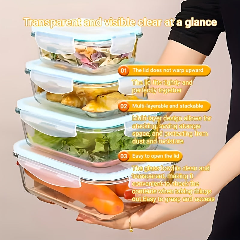 Airtight Glass Food Storage Containers Set with Lids, 16/20 Piece Meal Prep Containers Glass Airtight for Salads Fruits Vegetables Sandwiches, Microwave Oven Freezer Safe Lunch Box Picnic Outdoor