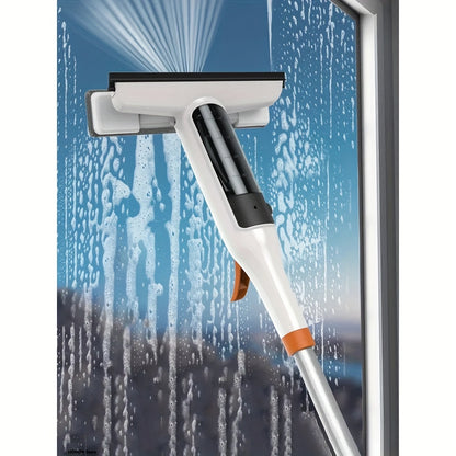 3-in-1 Glass Cleaning Kit with Durable Metal Pole & Scraper - Reach High Windows, Shower Doors & Car Windshields Easily, Essential Home Window Cleaning Tool