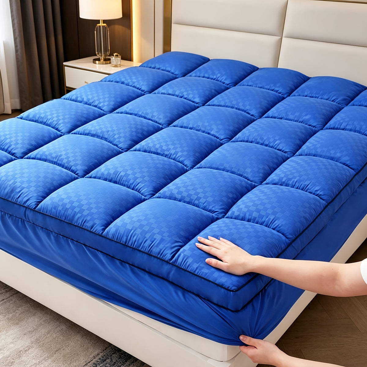 Quilted Mattress Pad 1000GSM Deep Pocket Mattress Protector Fits 8-21 Inch Machine Washable Soft Breathable Bed Cover Twin Full Queen King California King
