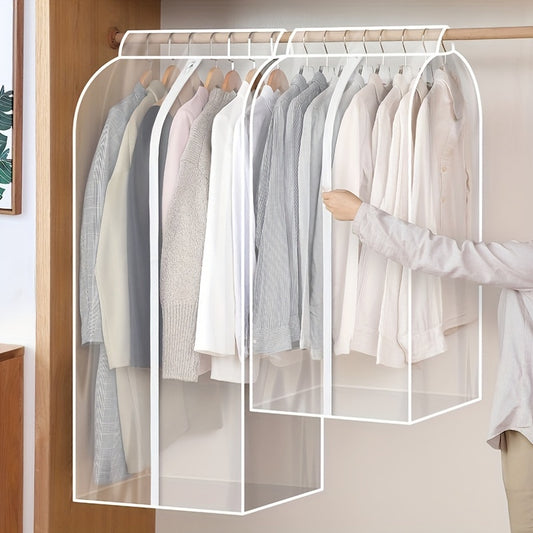Clear Hanging Garment Bag with Zipper – Extra Large PVC Dustproof Closet Organizer for Coats Suits Dresses, Sealed Wardrobe Protector for Bedroom Dorm Storage, Transparent Design, Multiple Sizes Available