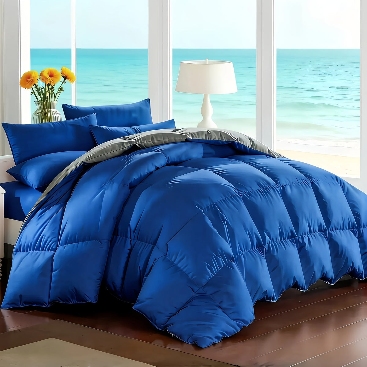 7-Piece Comforter Set Bed in a Bag - Soft Microfiber Down Alternative Comforter with Sheets Pillow Shams All Season Bedding Set Full Queen King, Multiple Colors