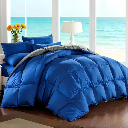 7-Piece Comforter Set Bed in a Bag - Soft Microfiber Down Alternative Comforter with Sheets Pillow Shams All Season Bedding Set Full Queen King, Multiple Colors