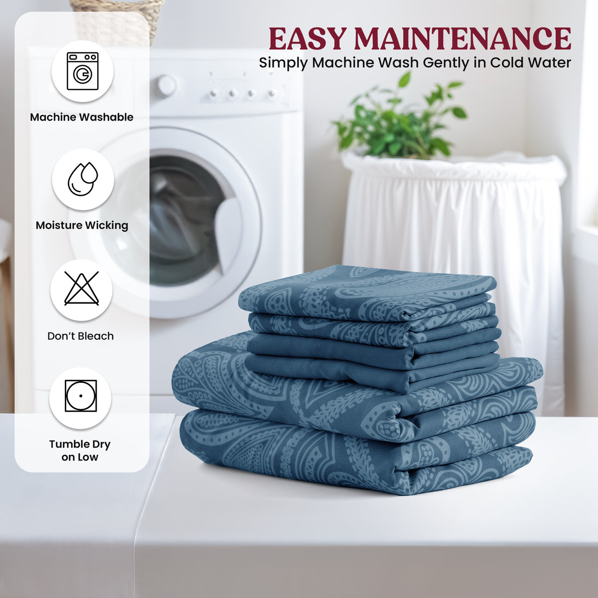 Deep Pocket Fitted Sheet Set 4-Piece Microfiber Soft Brushed Polyester Wrinkle Free Bed Sheets 10 Colors Twin Full Queen King California King