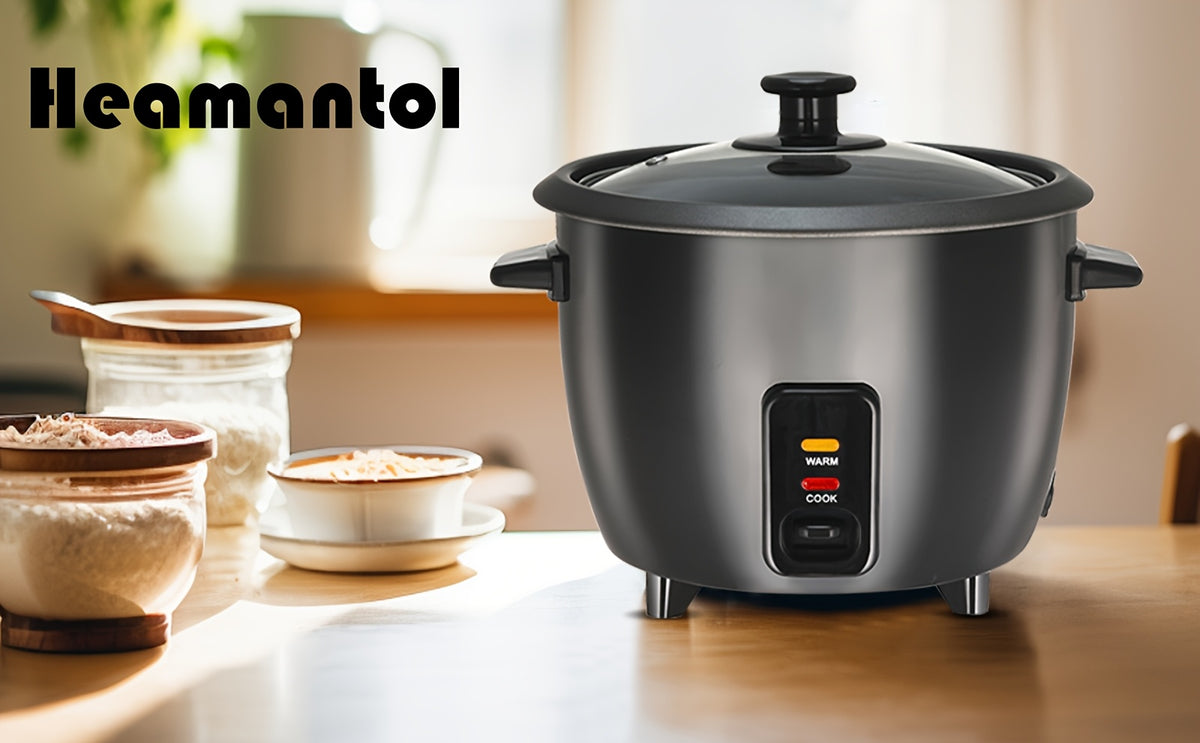 Rice Cooker 6-Cup Non-Stick Multicooker with Auto Keep Warm, One-Touch Operation Electric Grain Cooker with Removable Pot, Steamer Yogurt Maker Oatmeal Cooker, Stainless Steel Inner Liner, 1.5Qt Compact, Black
