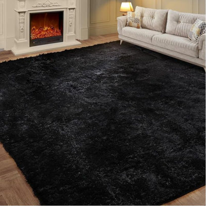 6x9 Fluffy Area Rug for Living Room – Large Shaggy Soft Carpet for Bedroom Dorm Room Decor, Thick Fuzzy Non-Slip Indoor Floor Rug in Tie-Dye Gray Black Coffee, Aesthetic Home Decor Christmas Gift