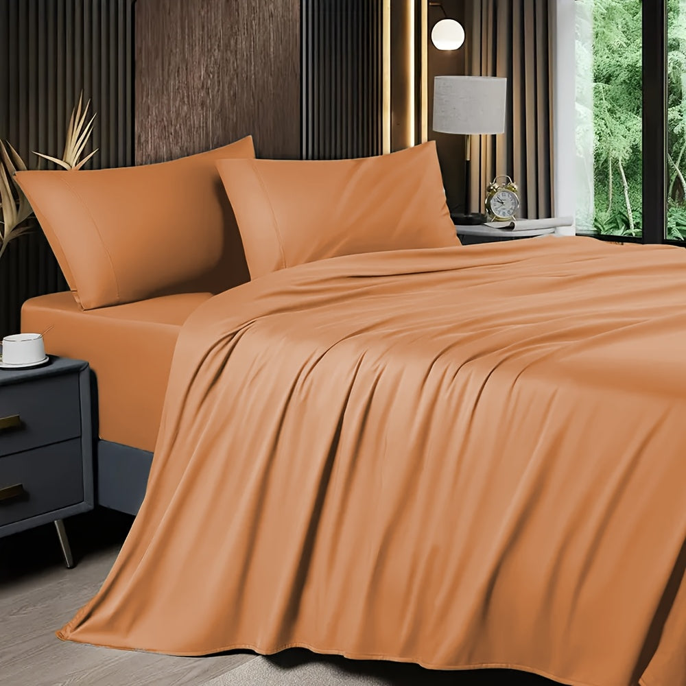 Cooling Bamboo Bed Sheet Set 4-Piece 2200TC – 16" Deep Pocket Silky Soft Breathable Luxury Bedding Flat Sheet Fitted Sheet & Pillowcases Twin Full Queen King in 11 Colors