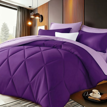 Quilt Comforter Set with Pillowcases Twin Queen King - Soft Breathable Diamond Pattern Lightweight Bed Quilt 2/3 Piece, 20 Colors Blue Purple Green Red Black Orange Brown
