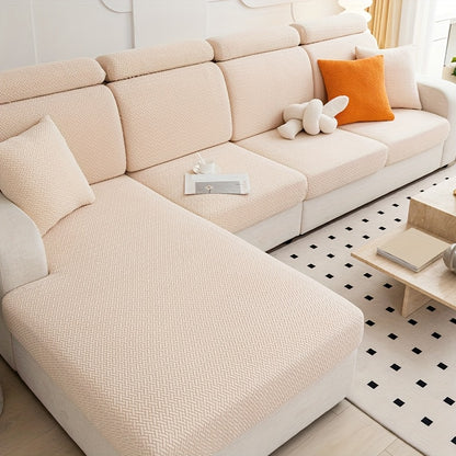 Stretch Jacquard Sofa Cover Non-Slip Elastic Furniture Protector for 1 2 3 4 Seater & L-Shaped Sectional Sofa – Wear-Resistant Polyester Slipcover, Machine Washable, Living Room Bedroom, 5 Colors
