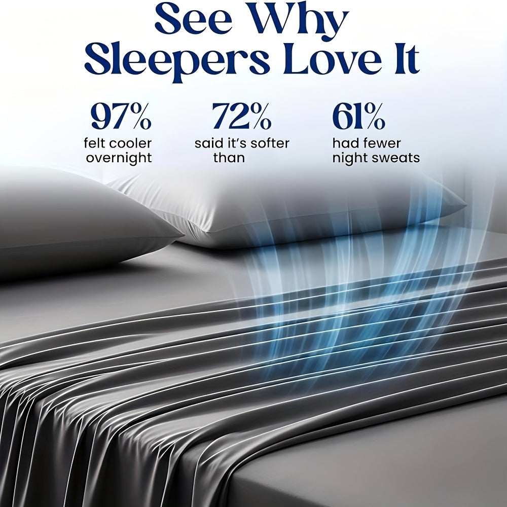 Bamboo Bed Sheet Set 3-4 Piece 4000TC Extra Deep Pocket 20 Inch Luxury Soft Cooling Sheets for Hot Sleepers Wrinkle Shrink Resistant Fitted Flat Sheet Pillowcases Twin Full Queen King 12 Colors