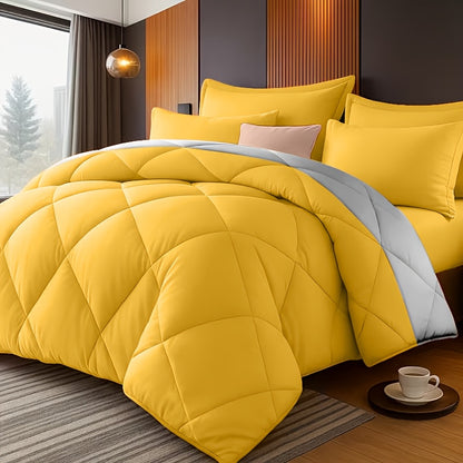 Thin Quilt Bedding Set with Pillowcases Lightweight Breathable Summer Comforter Solid Color Bed Quilt Twin Full Queen King Size Soft Fiber Filled Blanket for Bedroom
