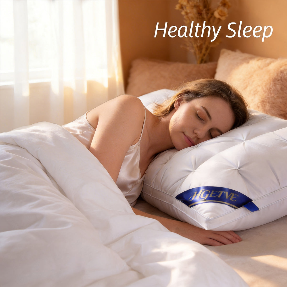 Bed Pillows 2 Pack Hotel Quality Queen King Size, Fluffy Neck Support Sleeping Pillow Set, Cooling Breathable Polyester Fill, Low-Allergen Soft Pillow for Side Back Stomach Sleepers, 6 Colors