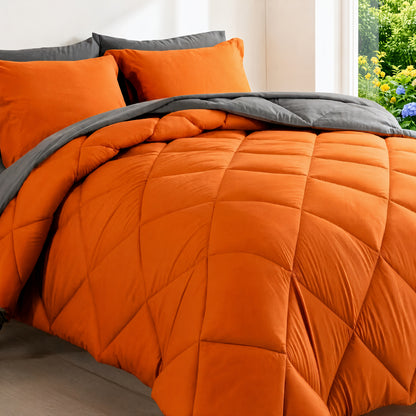 7-Piece Comforter Set Bed in a Bag - Soft Microfiber Down Alternative Comforter with Sheets Pillow Shams All Season Bedding Set Full Queen King, Multiple Colors