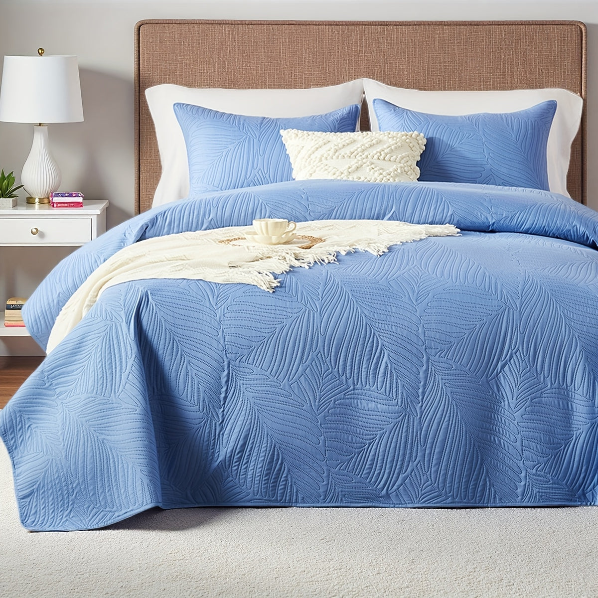 Coin Pattern Quilt Set 2/3 Piece – Lightweight Microfiber Bedspread Soft All-Season Coverlet with Pillow Cases, Twin Full Queen King, Modern Style Bedroom Comforter Set Multiple Colors & Random Color
