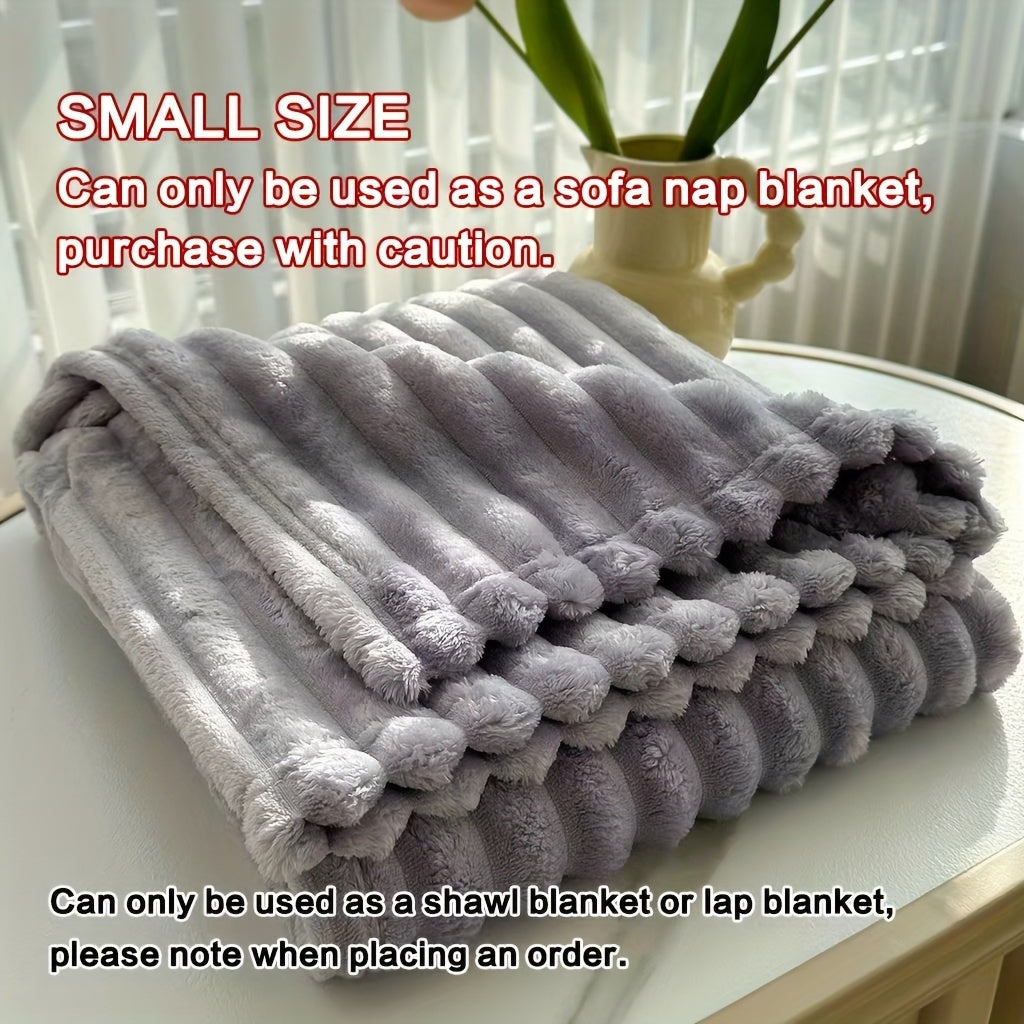 Faux Rabbit Fur Fleece Blanket Ultra-Soft 3D Double-Sided Throw – All-Season Plush Blanket for Bed, Couch & Travel, Multi-Color in 4 Sizes: White, Pink, Gray, Khaki, Purple & More