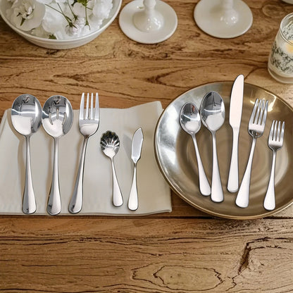 Stainless Steel Silverware Set Flatware Set with Forks Spoons Knives - Mirror Polished Cutlery Set Service for 4, 6 or 12 - Modern Dishwasher Safe Flatware for Kitchen, Dining, Party, Restaurant