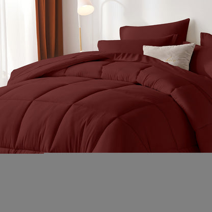 Thin Quilt Comforter Set Twin Full Queen King – Lightweight Breathable Bed in a Bag with Sheets Pillowcases Pillow Shams, All Season Microfiber Bedding Multi-Color