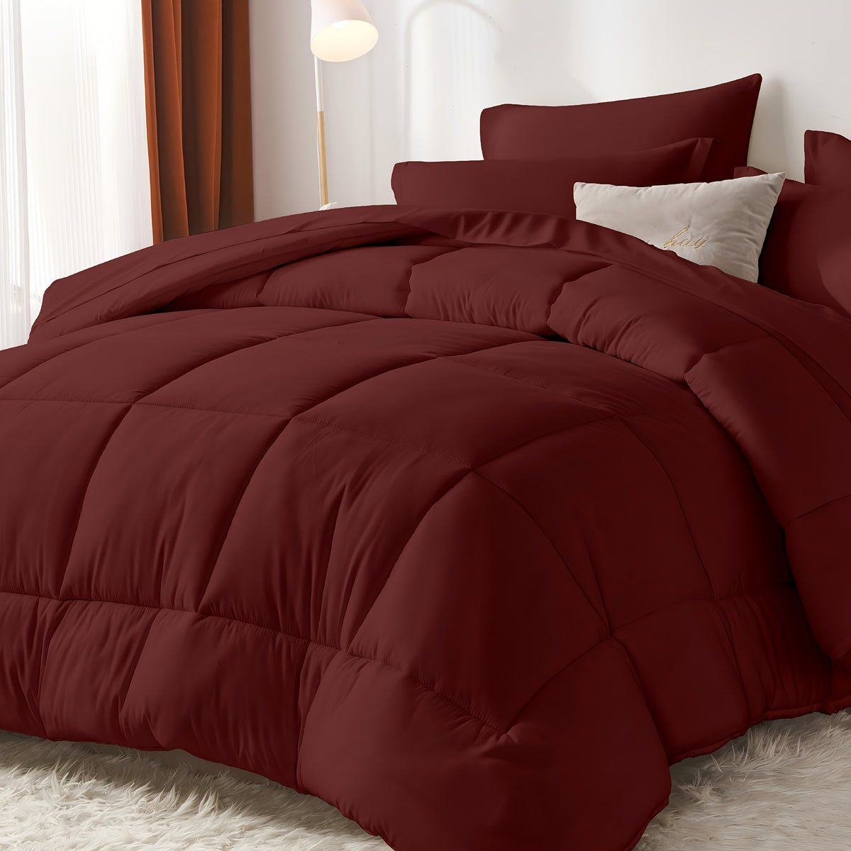 Thin Quilt Comforter Set Twin Full Queen King – Lightweight Breathable Bed in a Bag with Sheets Pillowcases Pillow Shams, All Season Microfiber Bedding Multi-Color