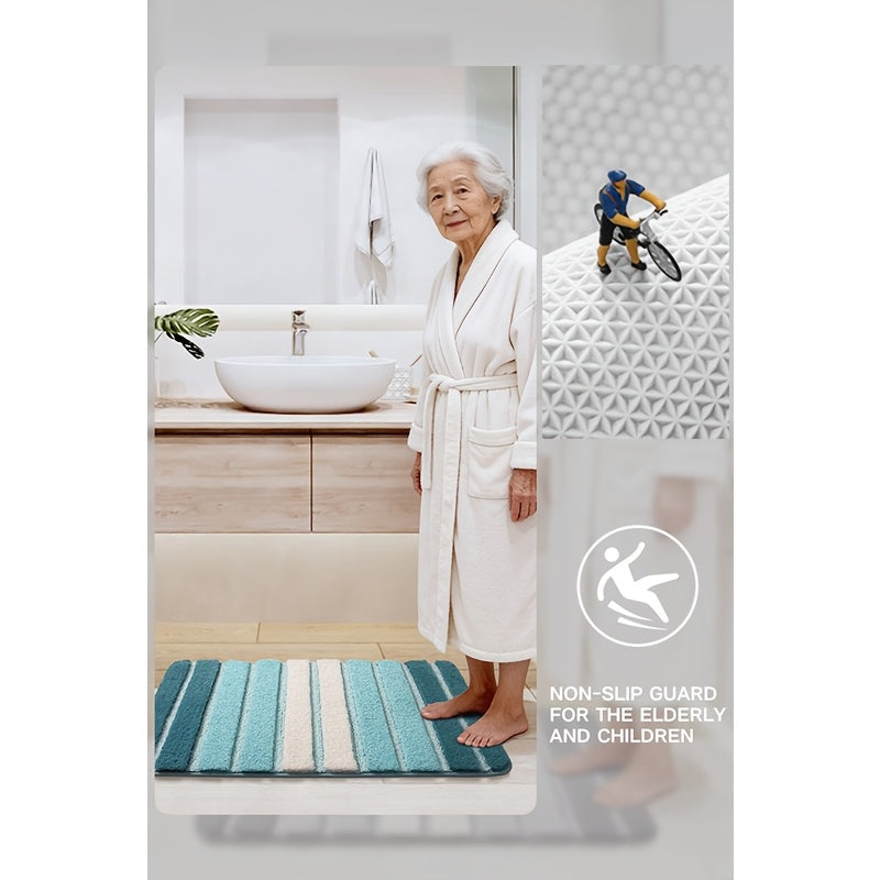 Extra Thick Chenille Bath Rug Non-Slip Absorbent Luxury Bathroom Mat – Soft Plush Pile, Machine Washable, Multiple Colors & Sizes for Bathroom Decor