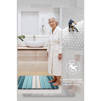 Extra Thick Chenille Bath Rug Non-Slip Absorbent Luxury Bathroom Mat – Soft Plush Pile, Machine Washable, Multiple Colors & Sizes for Bathroom Decor