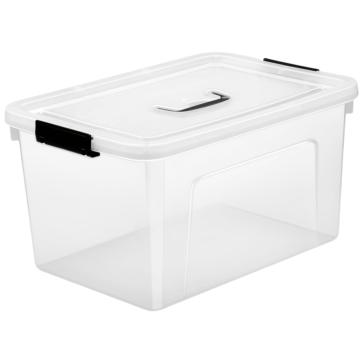 Clear Plastic Storage Boxes 6 Pack Stackable Containers with Locking Lid and Handle Transparent Organizer Bins for Pantry Crafts Books Home Office Garage
