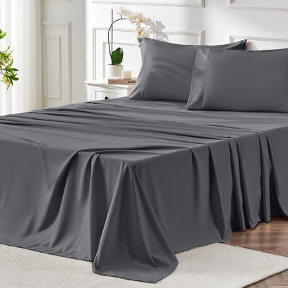 2000 Thread Count Bamboo Bed Sheets Set 4pcs Cooling Breathable Soft Hotel Luxury 16 Deep Pocket Wrinkle Shrink Resistant All Season Hot Sleepers