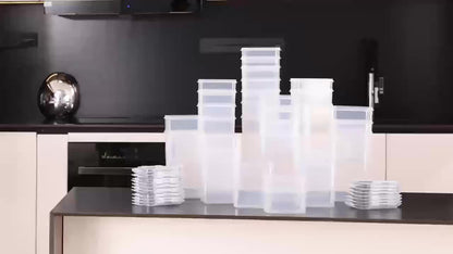Airtight Kitchen Canisters Set with Lids – 24 30 48 60 Piece Pantry Storage Containers for Food Grain Cereal & Dry Goods, Pest-Proof Flip-Top Jars for Kitchen Organization, BPA-Free