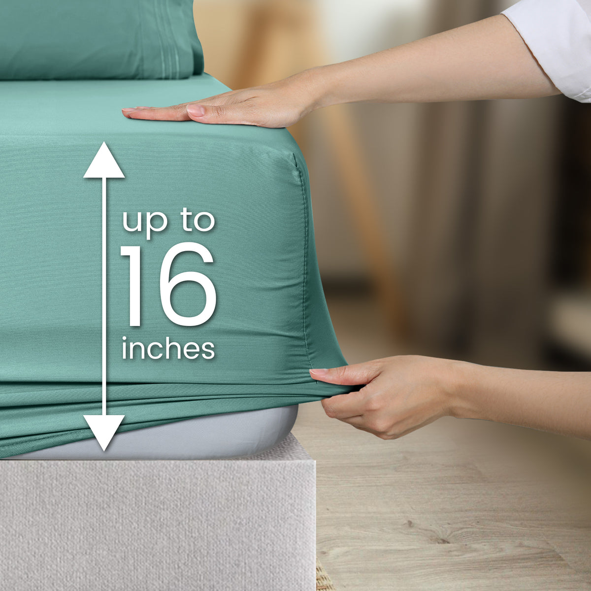 1800 Series Bed Sheets Set 4 Pieces – Brushed Microfiber Deep Pocket Sheet Set with Pillowcases, Cooling & Breathable Bedding for All Seasons, Fade Resistant, Fits Mattresses Up to 16 Inches