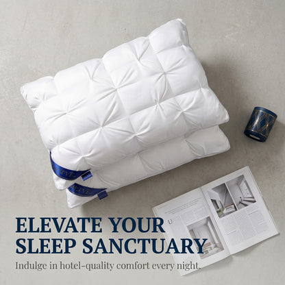 2pcs Luxury Hotel Pillow Set Queen King Size, Deep Sleep Neck Support, High Density Non-Collapse, Cool Breathable, Multiple Colors, Bedroom Sofa Guest Room, Mother's Day Gift
