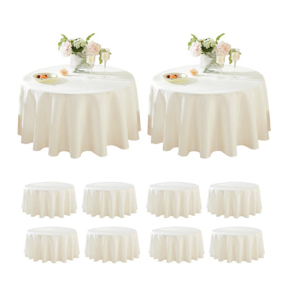 Round Tablecloth 10 Pack Wrinkle-Resistant Polyester Fabric Table Cover for Wedding Party Banquet Restaurant Home, Washable Reusable Round Table Cloth 60 70 90 108 120 Inch Multiple Colors